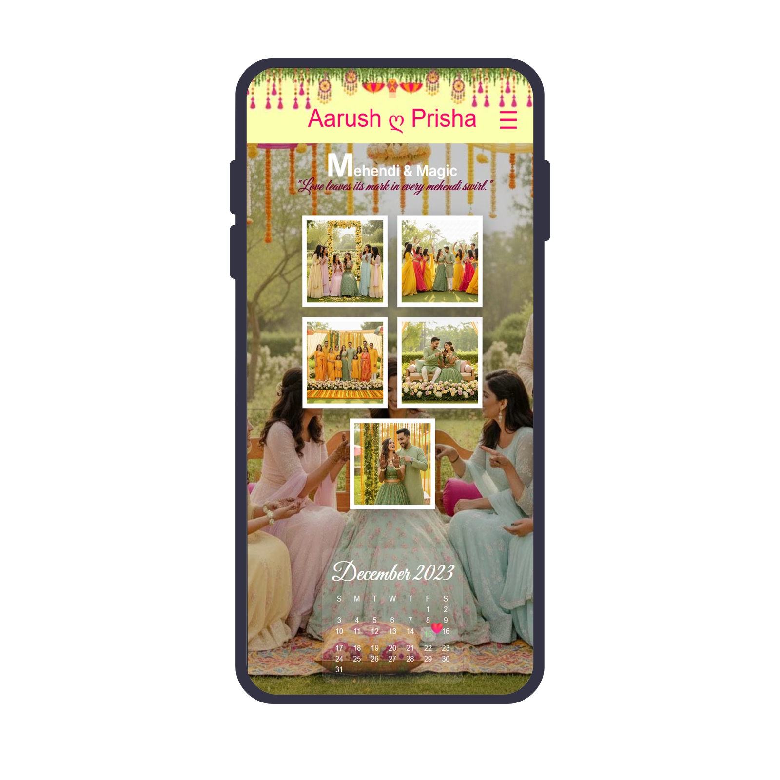 Wedding album add-on accessible on all devices