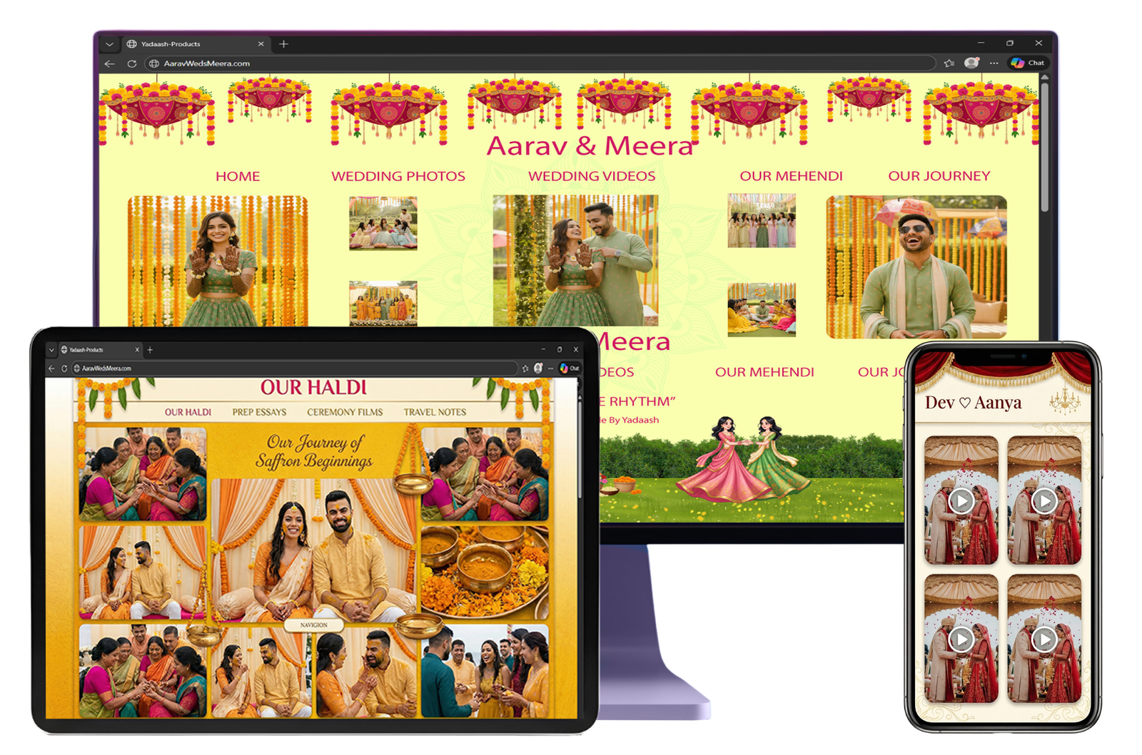 Wedding function dedicated add-on pages Yadaash album