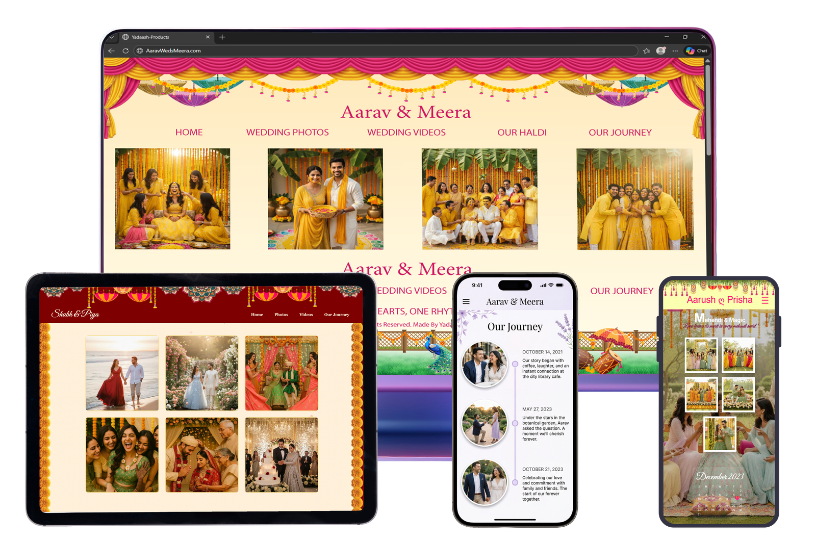 Haldi Mehndi Sangeet Reception dedicated album sections