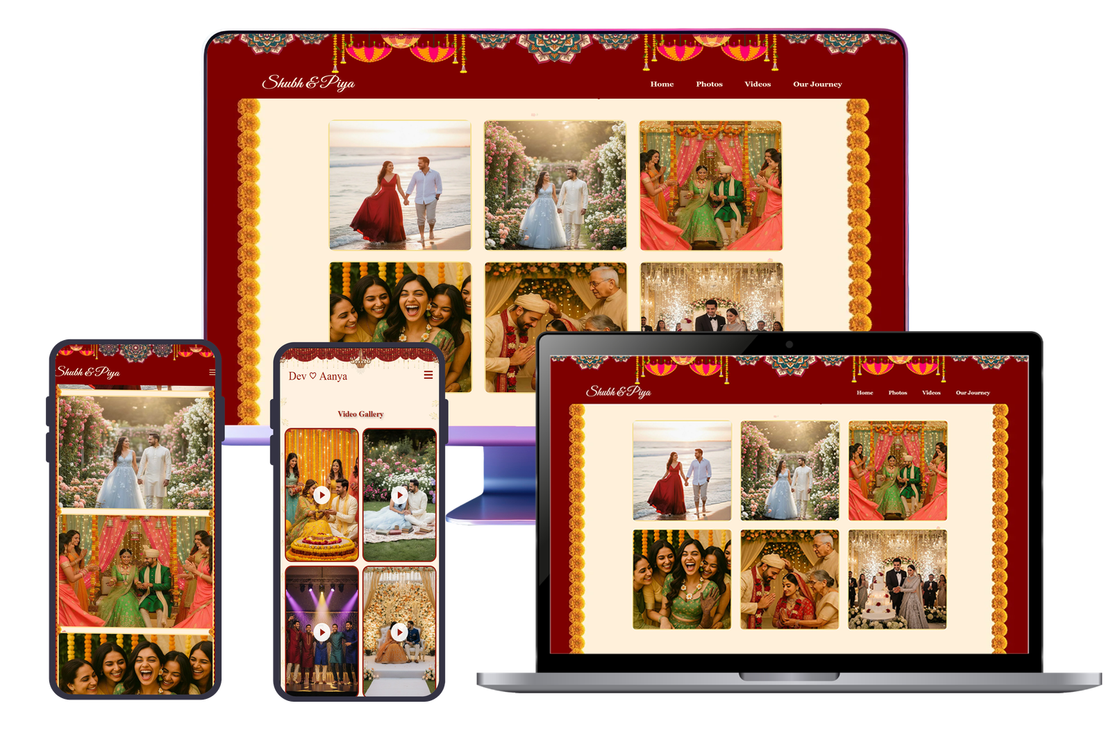 Online wedding album story-style gallery