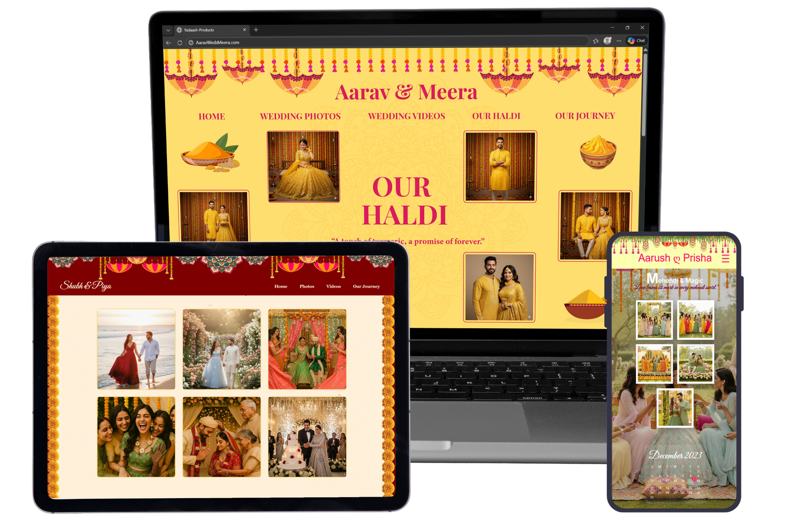 Customized Haldi Mehndi Sangeet wedding album sections