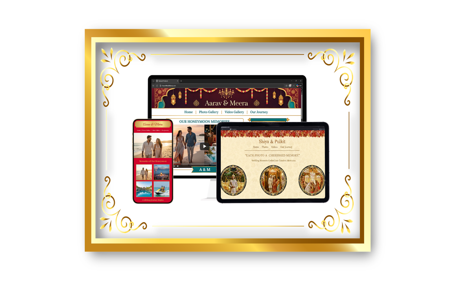 Digital invite E-Shagun Live Shaadi wedding features