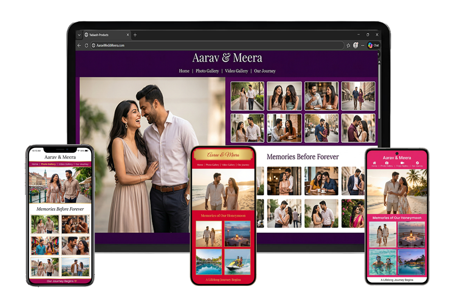 Mobile friendly digital wedding album on all devices