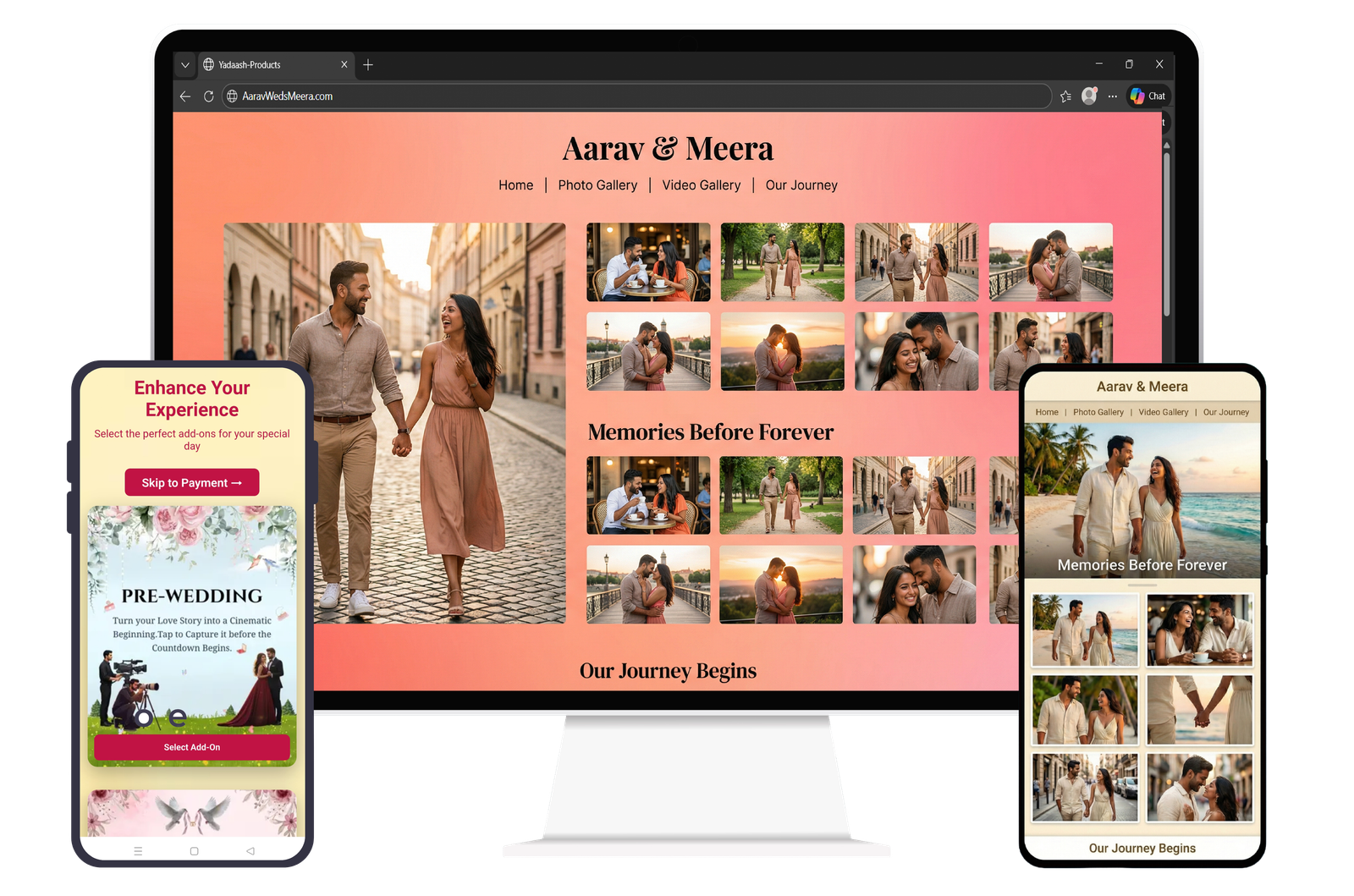 Digital wedding invitation elegant design